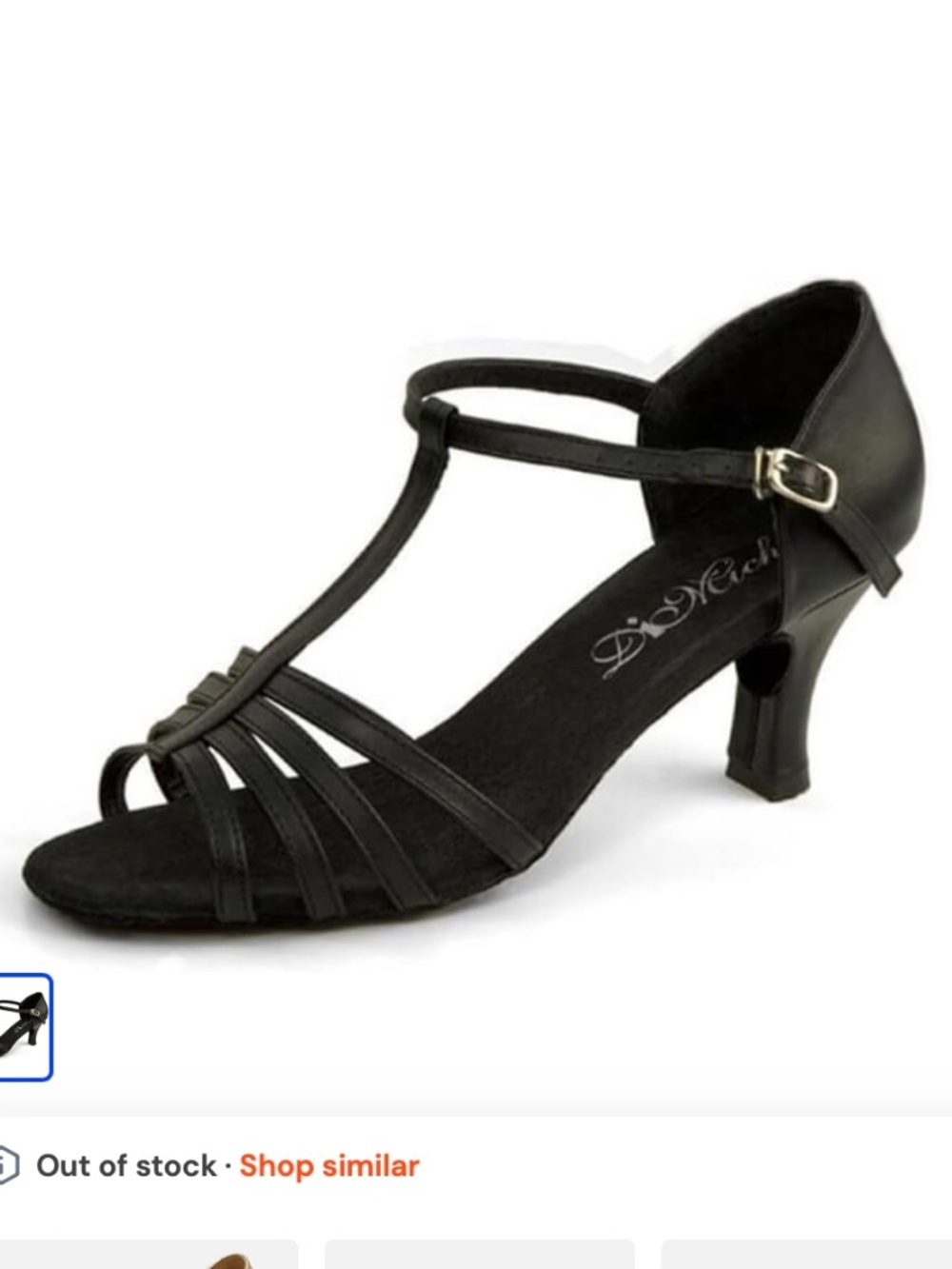 DiMichi~Kiki Multi T-Strap~Black Salsa/Ballroom Dance Soes~Size 8